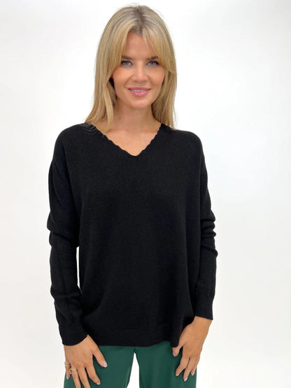 Kate And Pippa Marmi V Neck Cashmere feel knit. All Colours