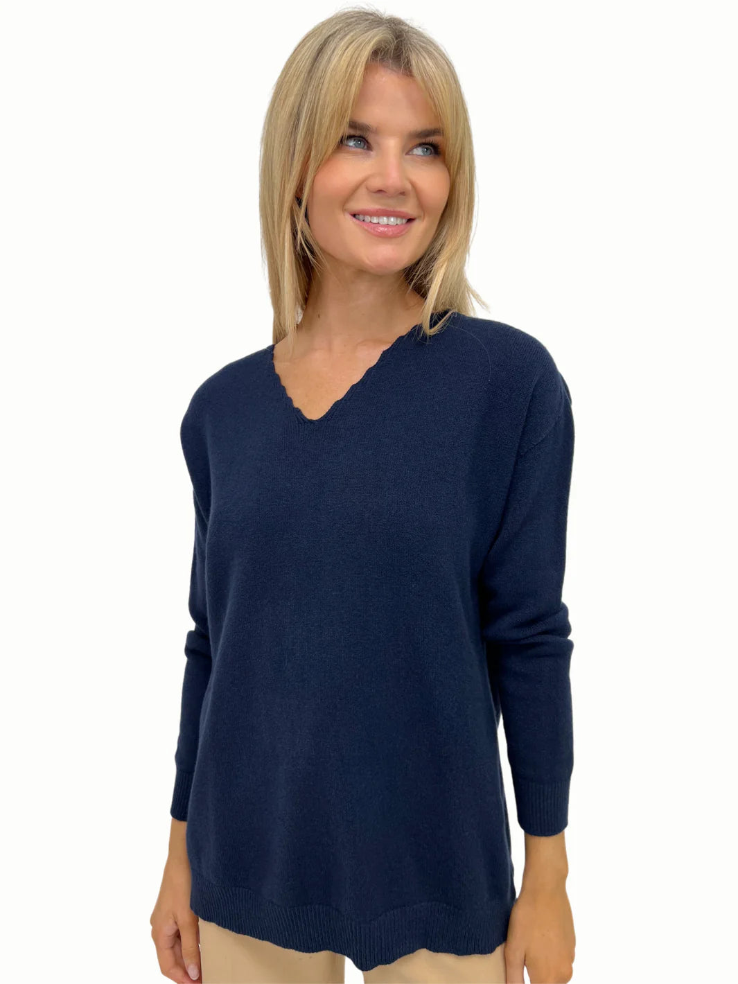 Kate And Pippa Marmi V Neck Cashmere feel knit. All Colours