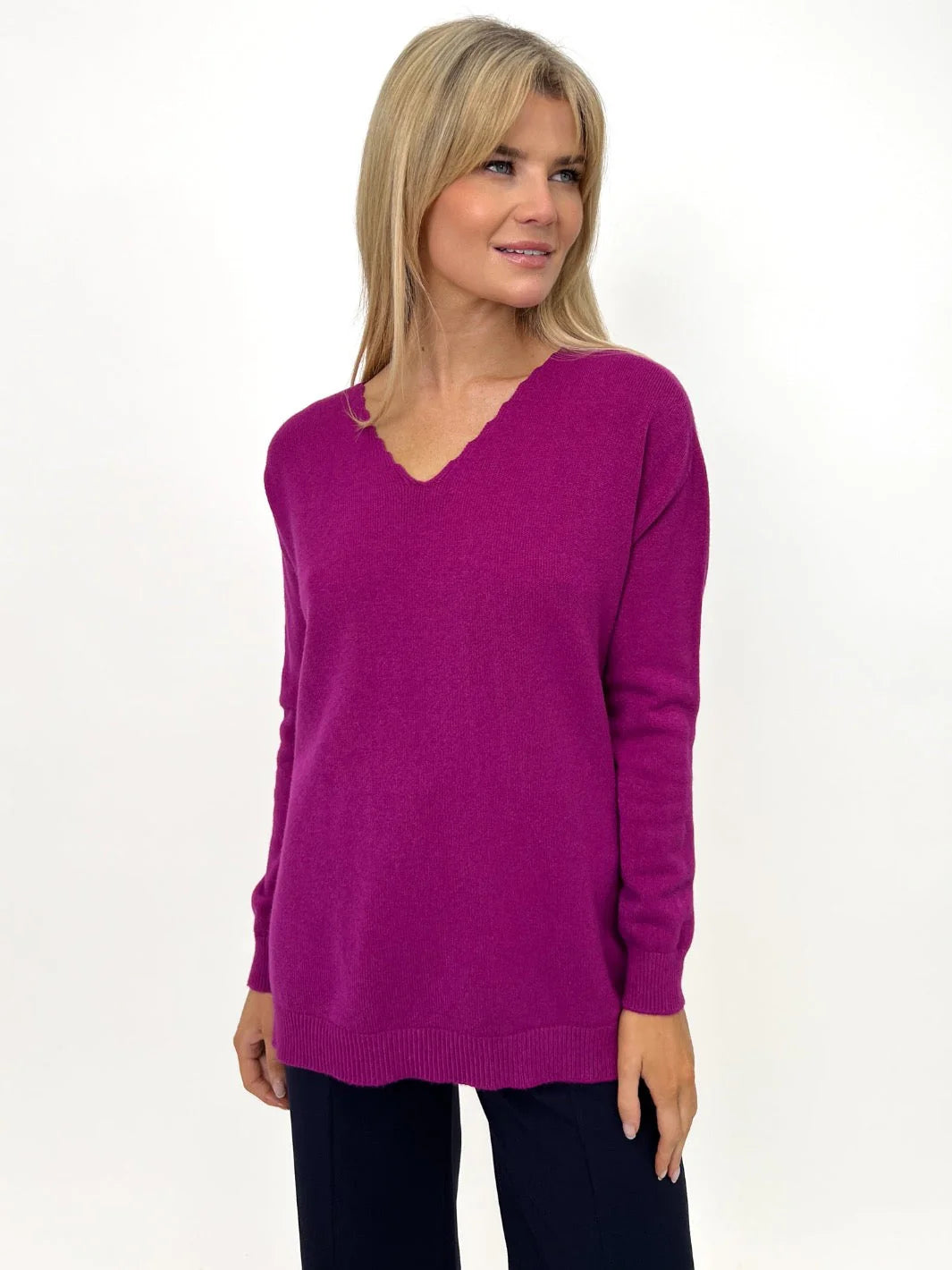 Kate And Pippa Marmi V Neck Cashmere feel knit. All Colours