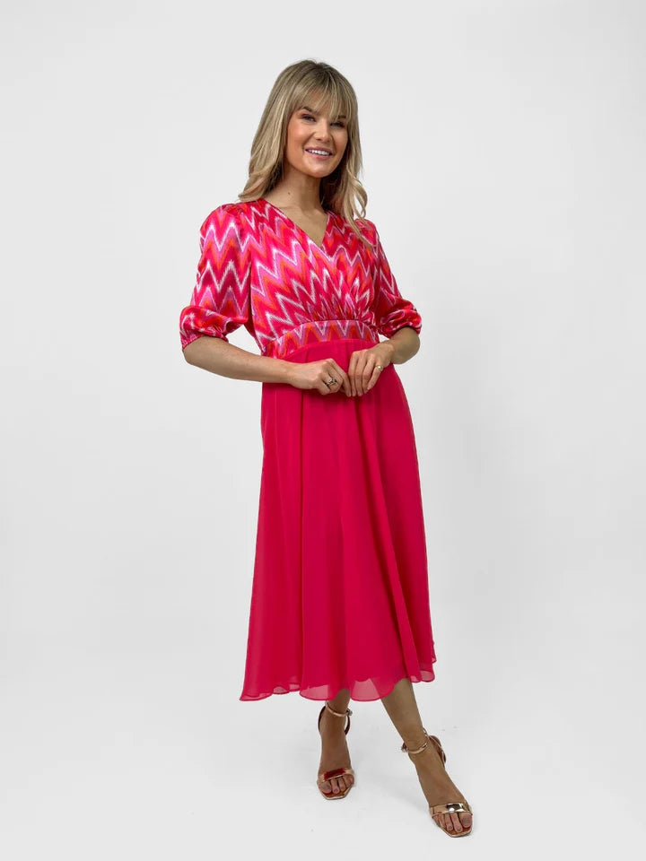 Kate And Pippa Monroe Midi Dress in Pink Or Blue 24Ss