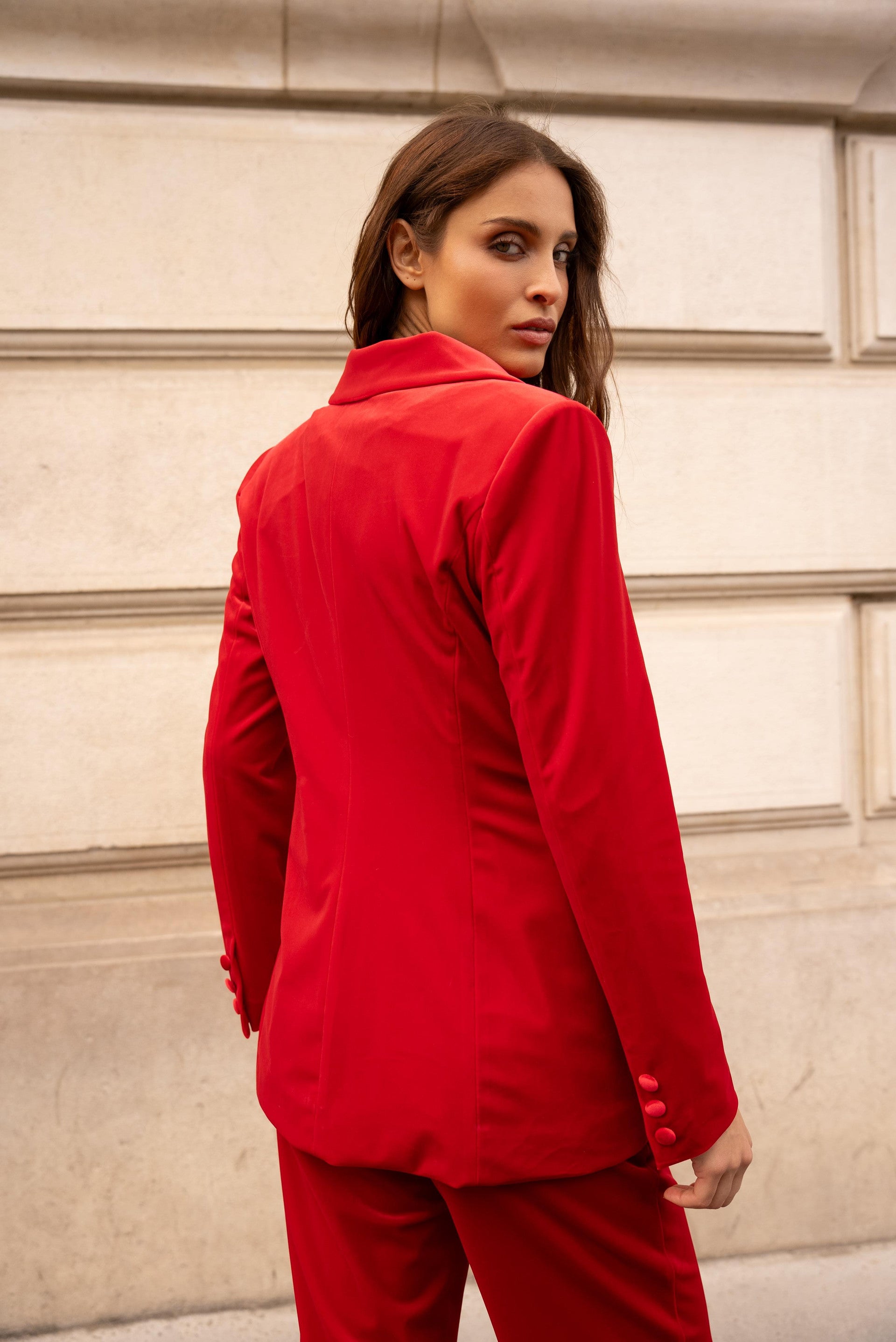 Luxury Velvet single button Blazer. Red Purple Green