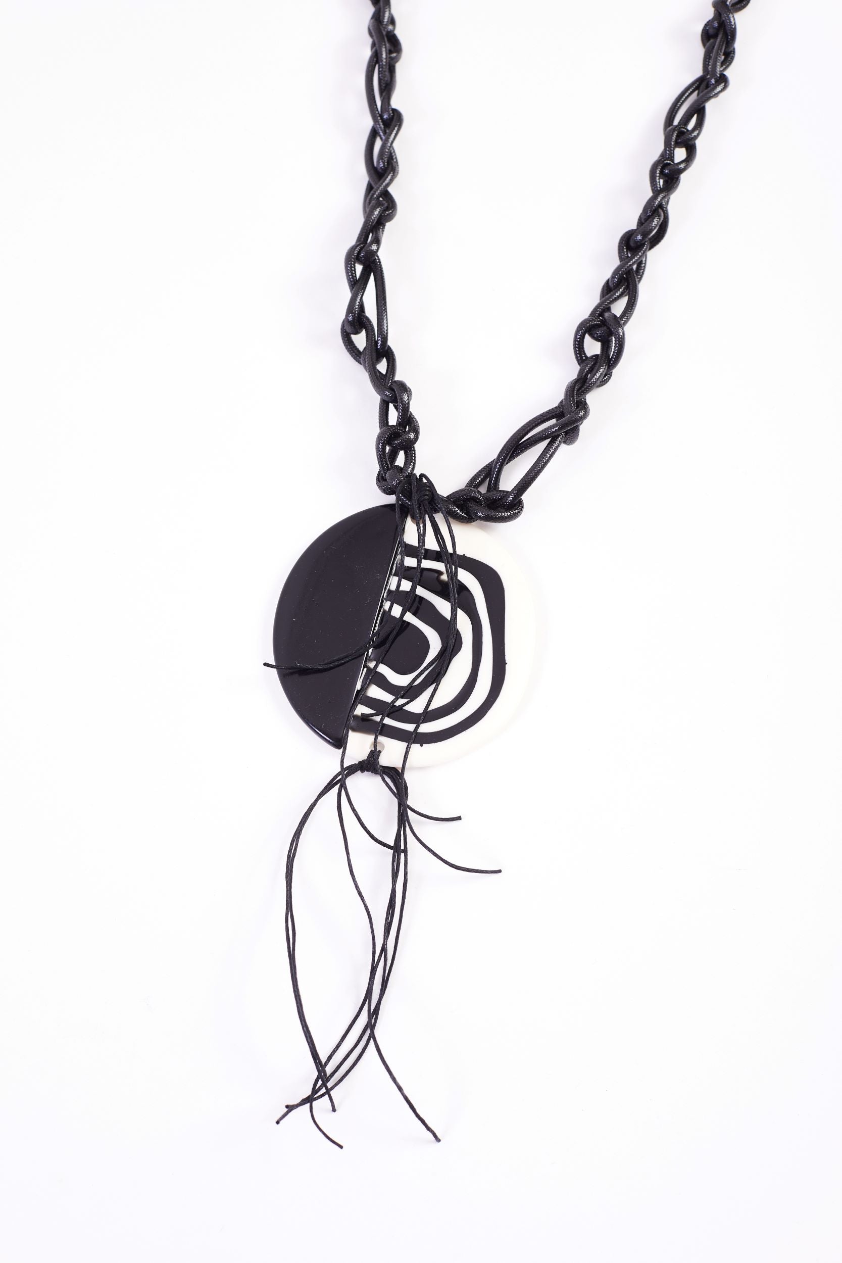 Naya Tribal Black and White Swirl Necklace  Nas24336