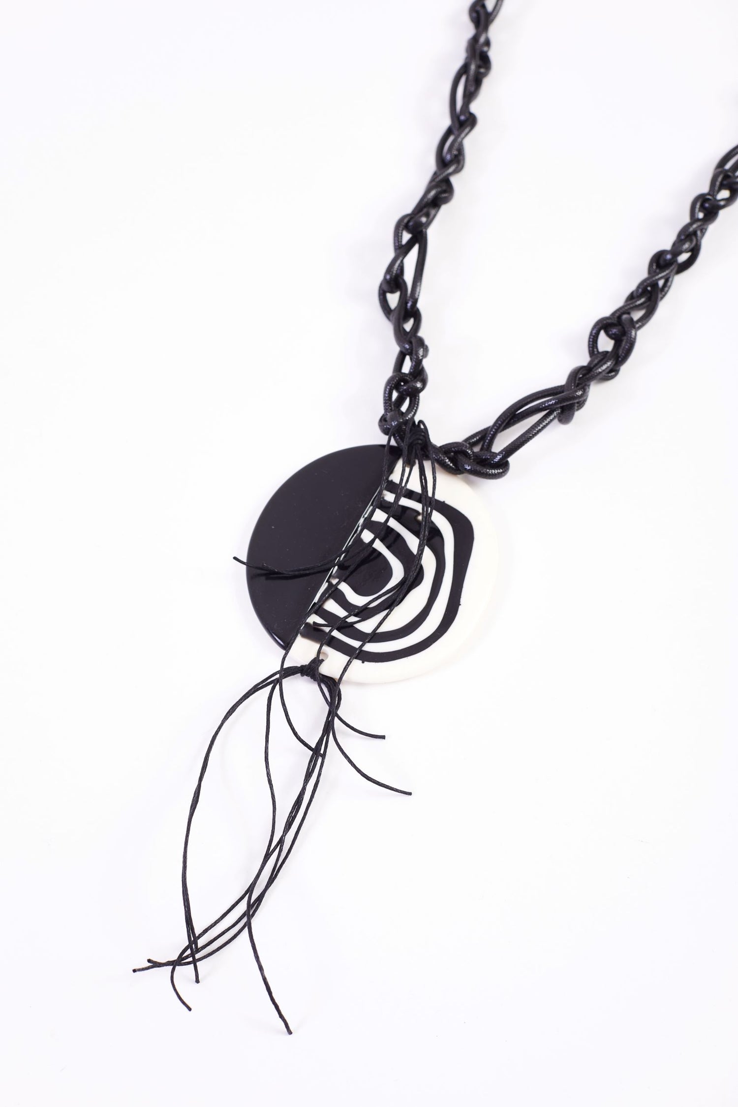 Naya Tribal Black and White Swirl Necklace  Nas24336