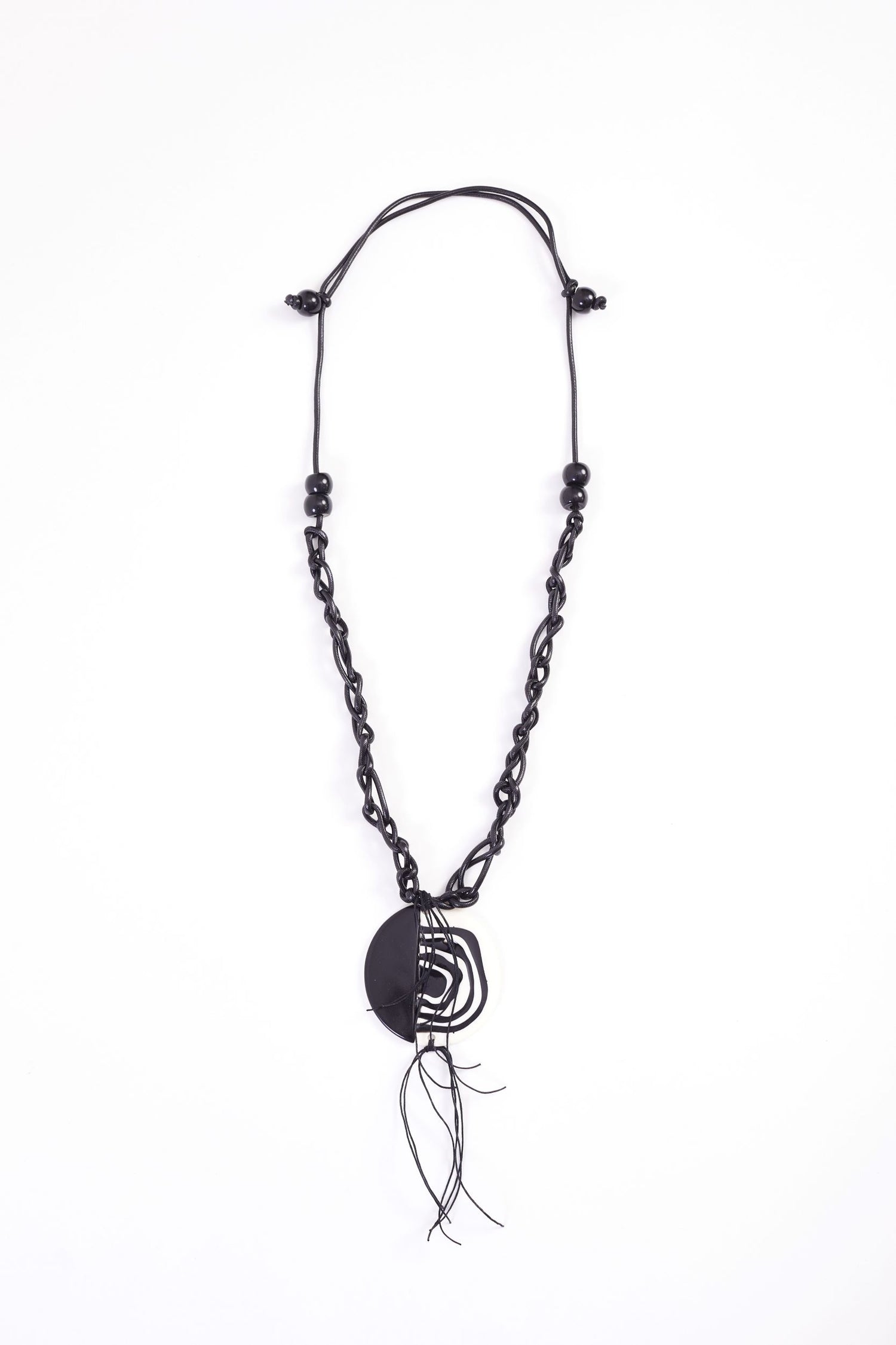 Naya Tribal Black and White Swirl Necklace  Nas24336