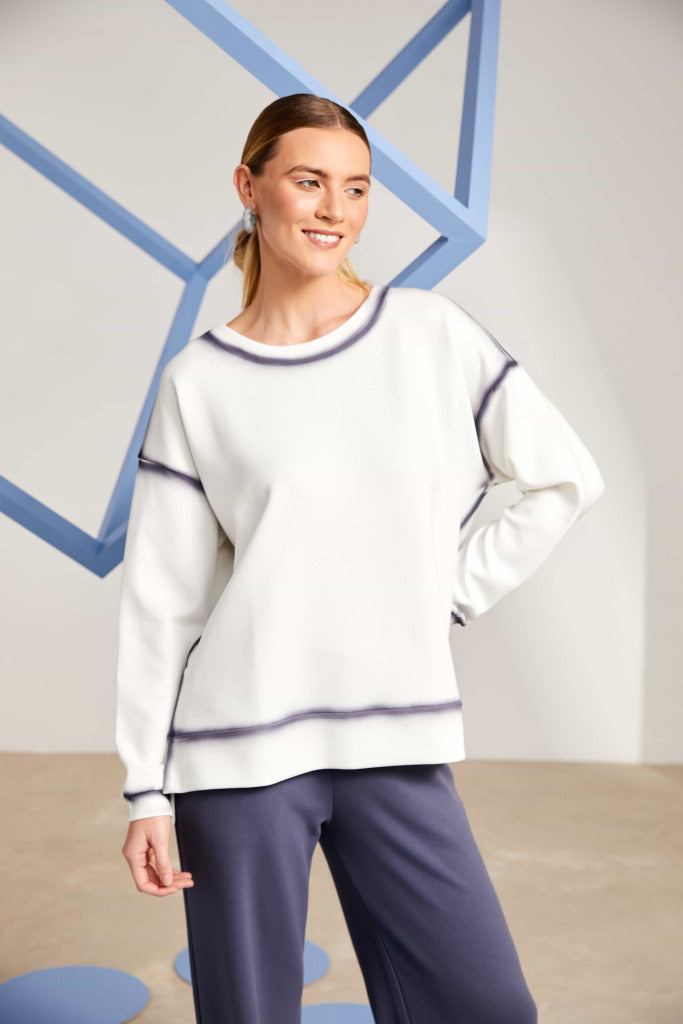 Naya Roundneck sweatshirt with contrast seams Mas25126