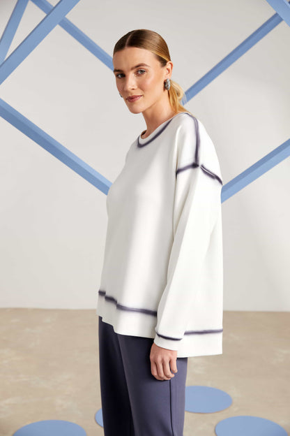 Naya Roundneck sweatshirt with contrast seams Mas25126