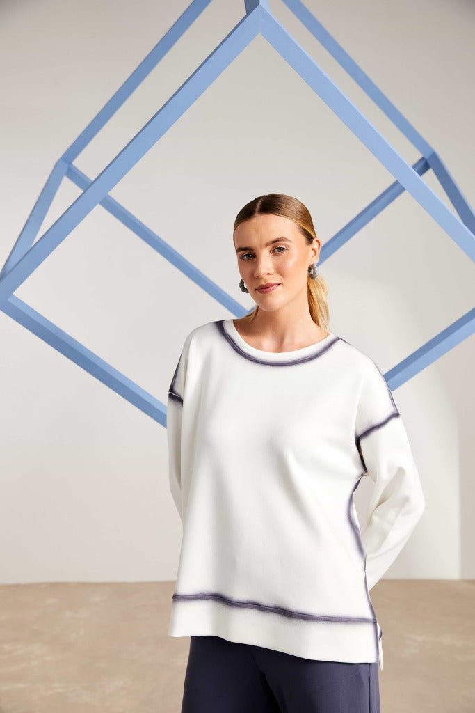 Naya Roundneck sweatshirt with contrast seams Mas25126