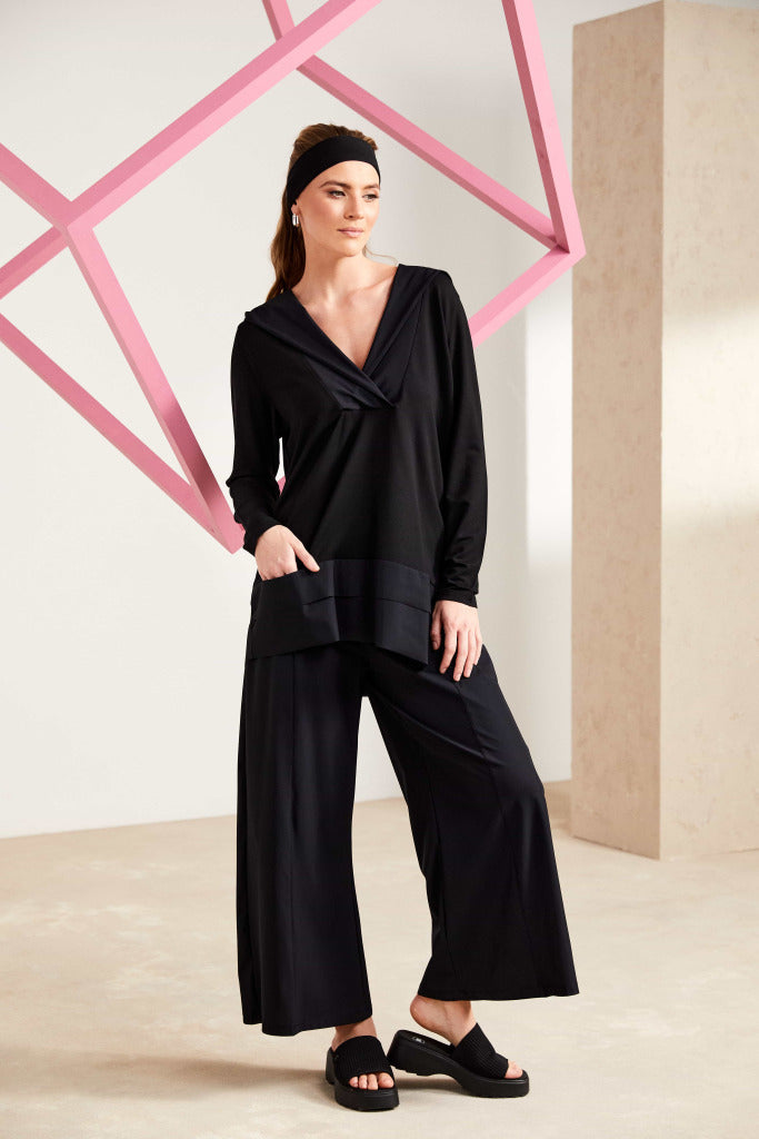 Naya travel fabric Wide leg Flared trouser with Seam Detail Nas25146