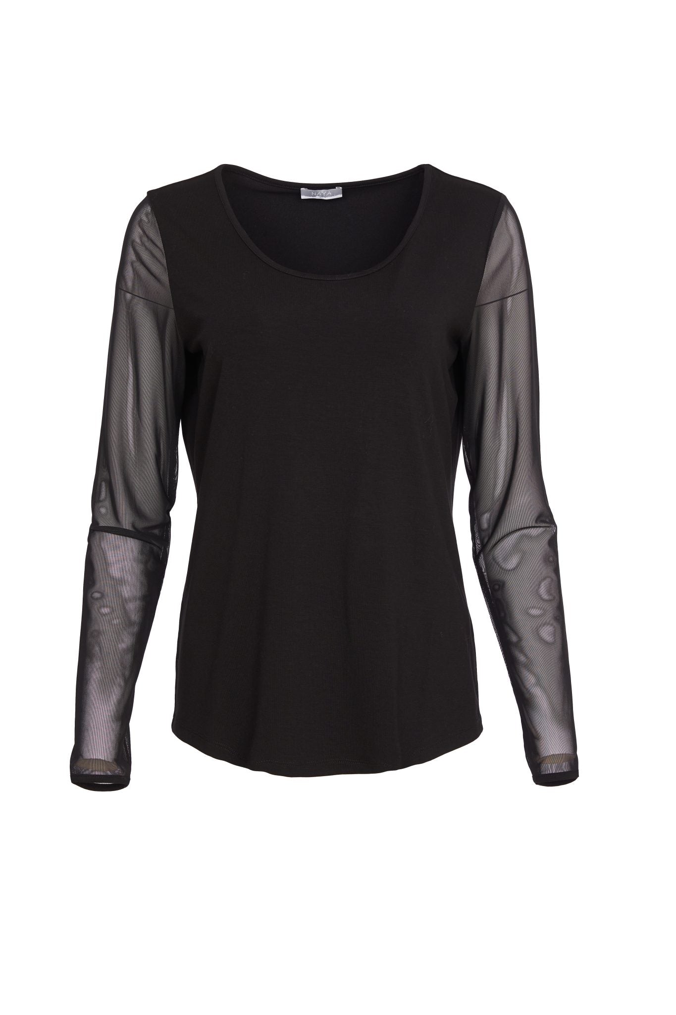 Naya Jersey Layering top with Mesh Sleeve Naw24106