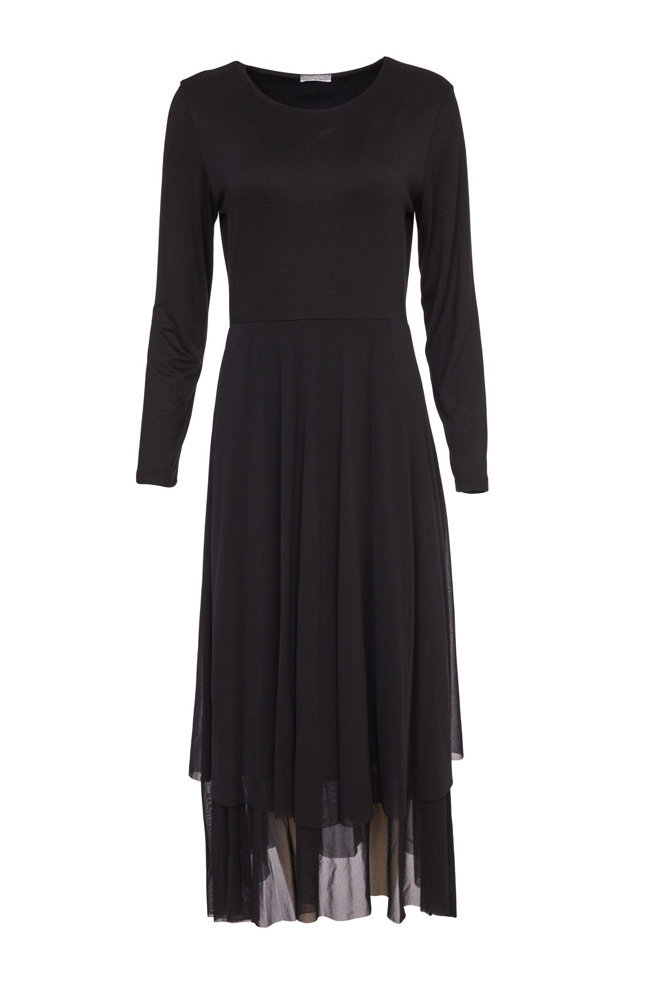 Naya Black Dress with Mesh Skirt Naw24119