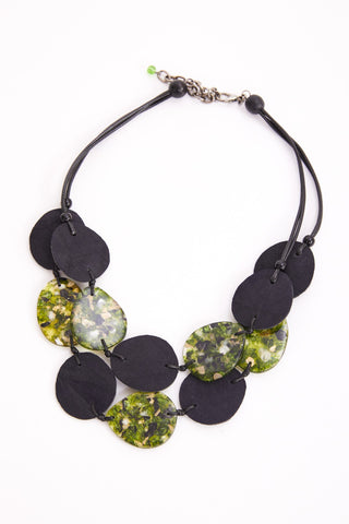 Naya disk necklace green and black Naw24308