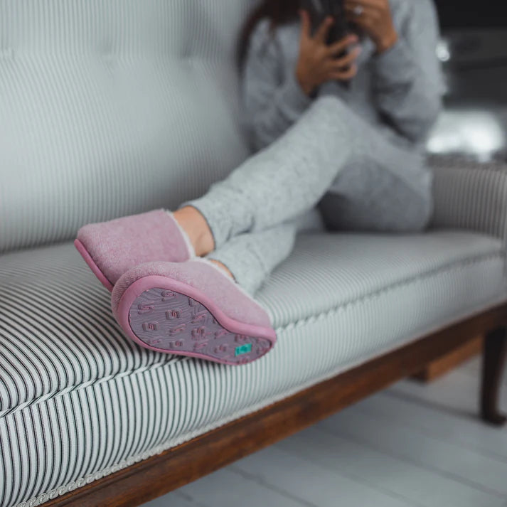 Shu Da Helena mule slippers in Powder Pink