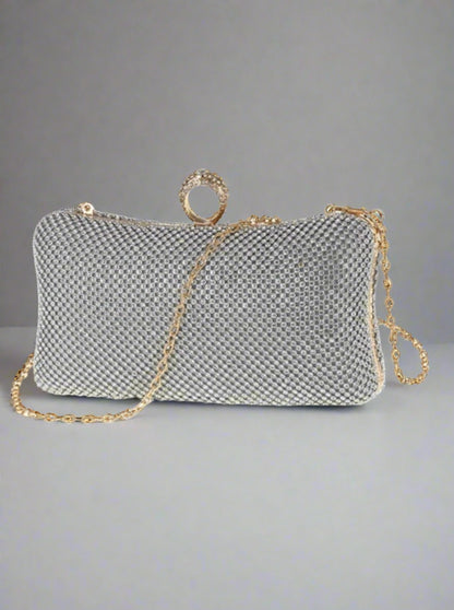 Silver Diamante Clutch bag 1127142