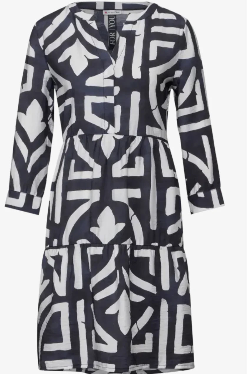 Street One Print Tunic Dress. Navy or Pink print 143953