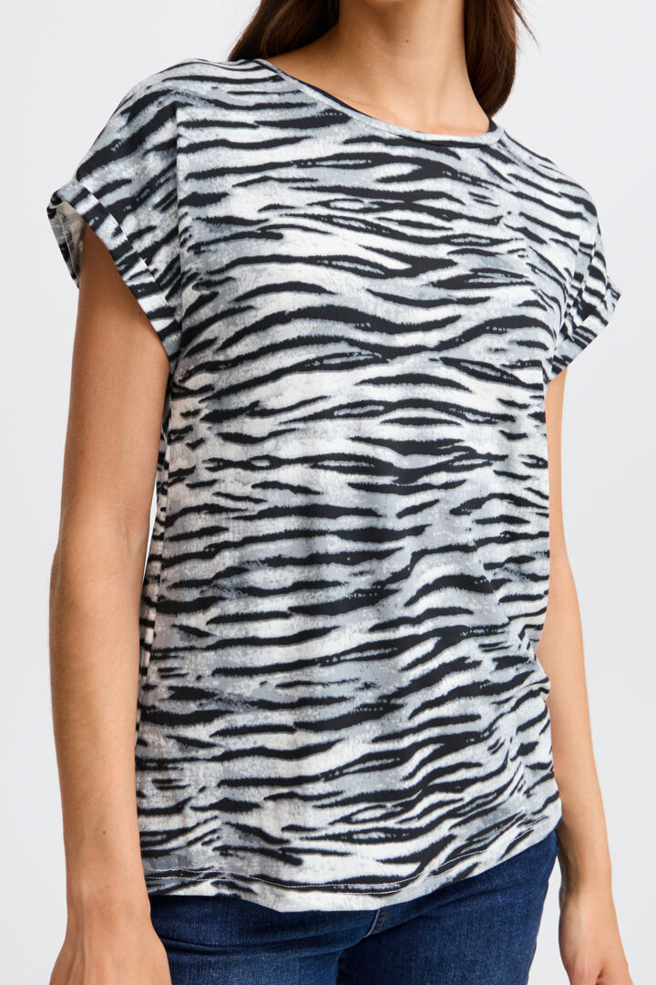 Animal Print Tee Shirt in Brown or Black Print