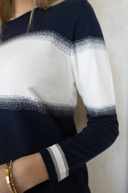 No2morrow Ombre Knit in navy and White Kw002