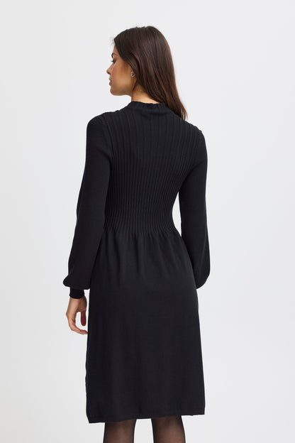 Fransa Fine knit black dress 20614676