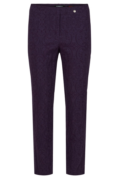 Robell Bella Paisley Jacquared Trousers in Black or Anthracite 51560 54145