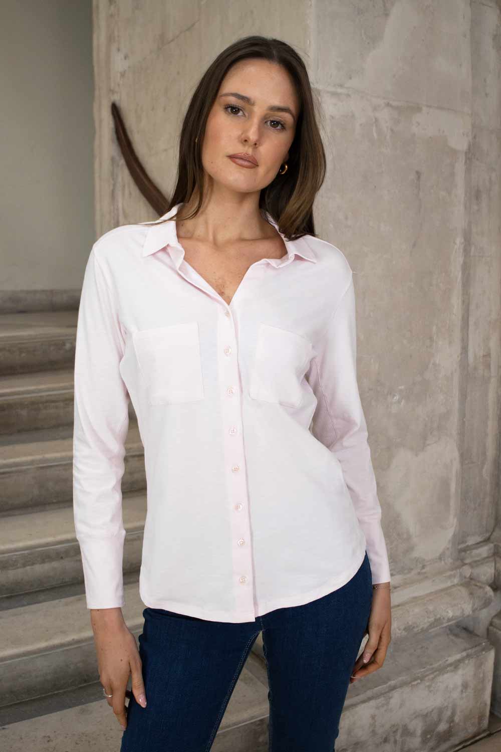 No2morrow Izzy Cotton Shirt. Pink or White