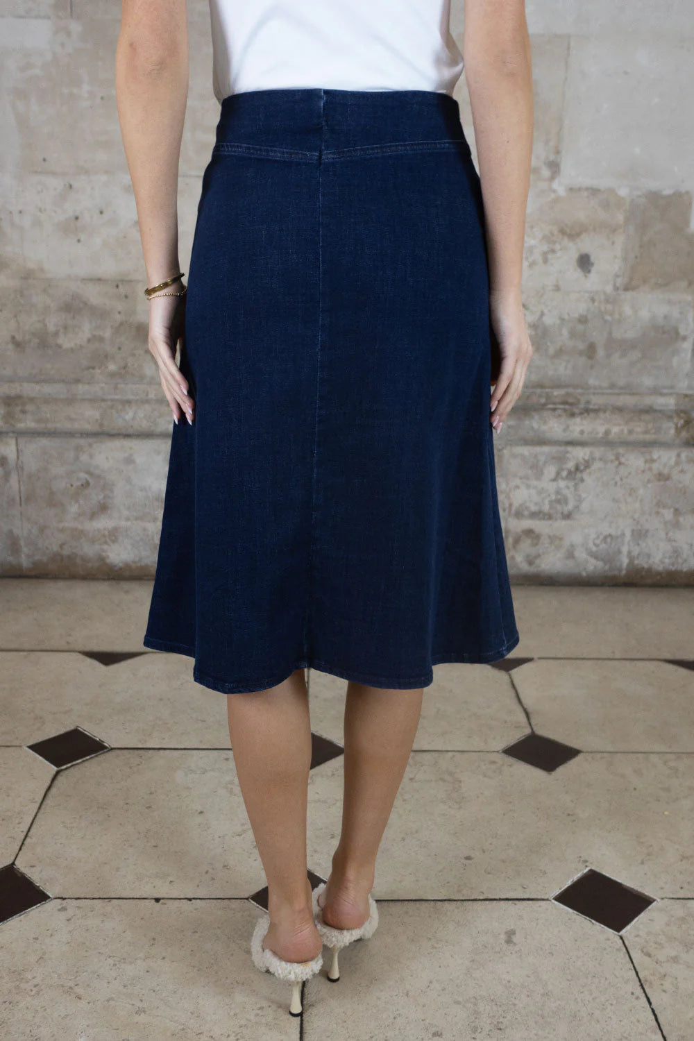 No2morrow Lucie A Line Denim Skirt with pockets