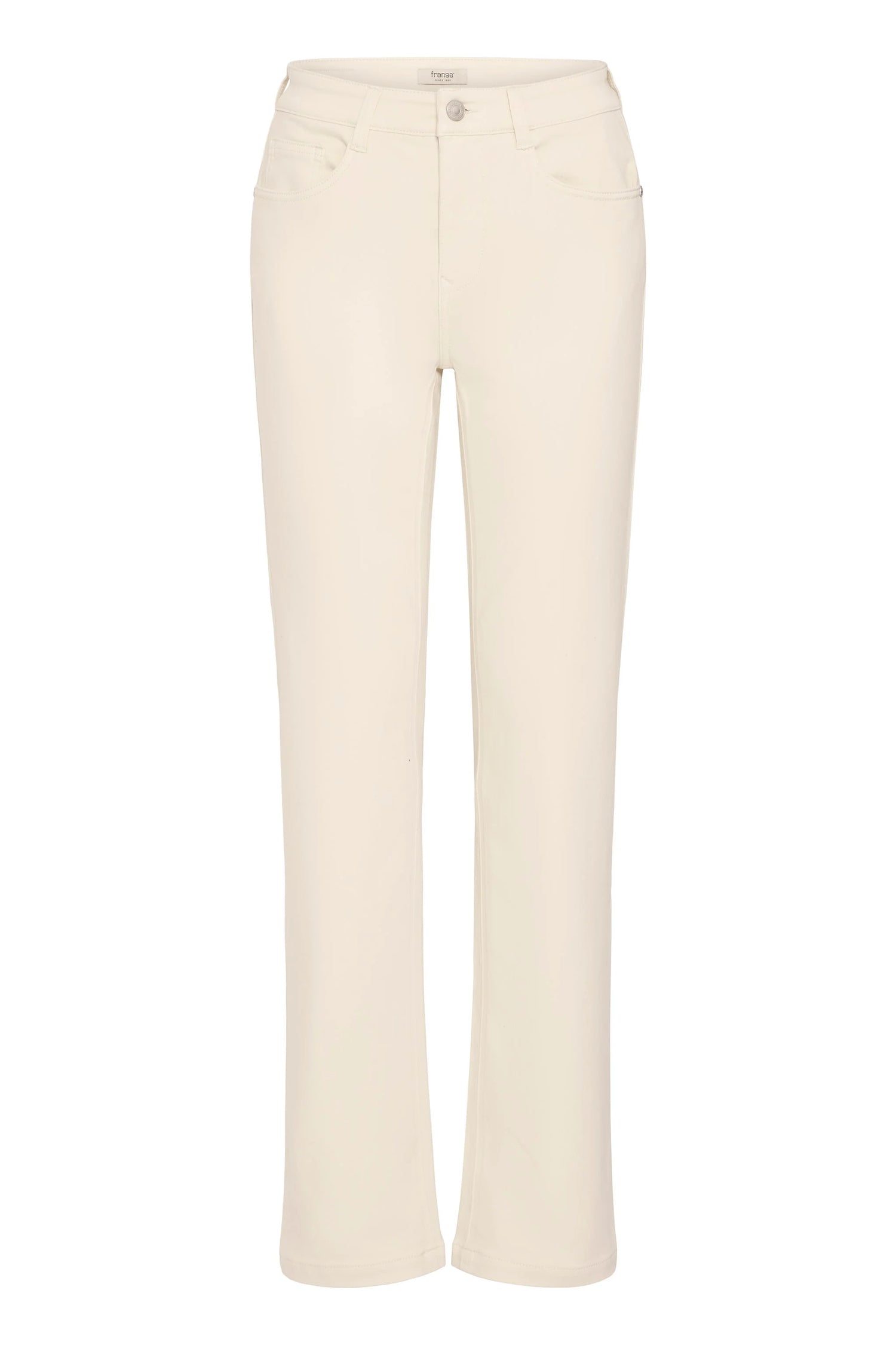 Fransa Elli Cotton Straight leg jeans in Cream