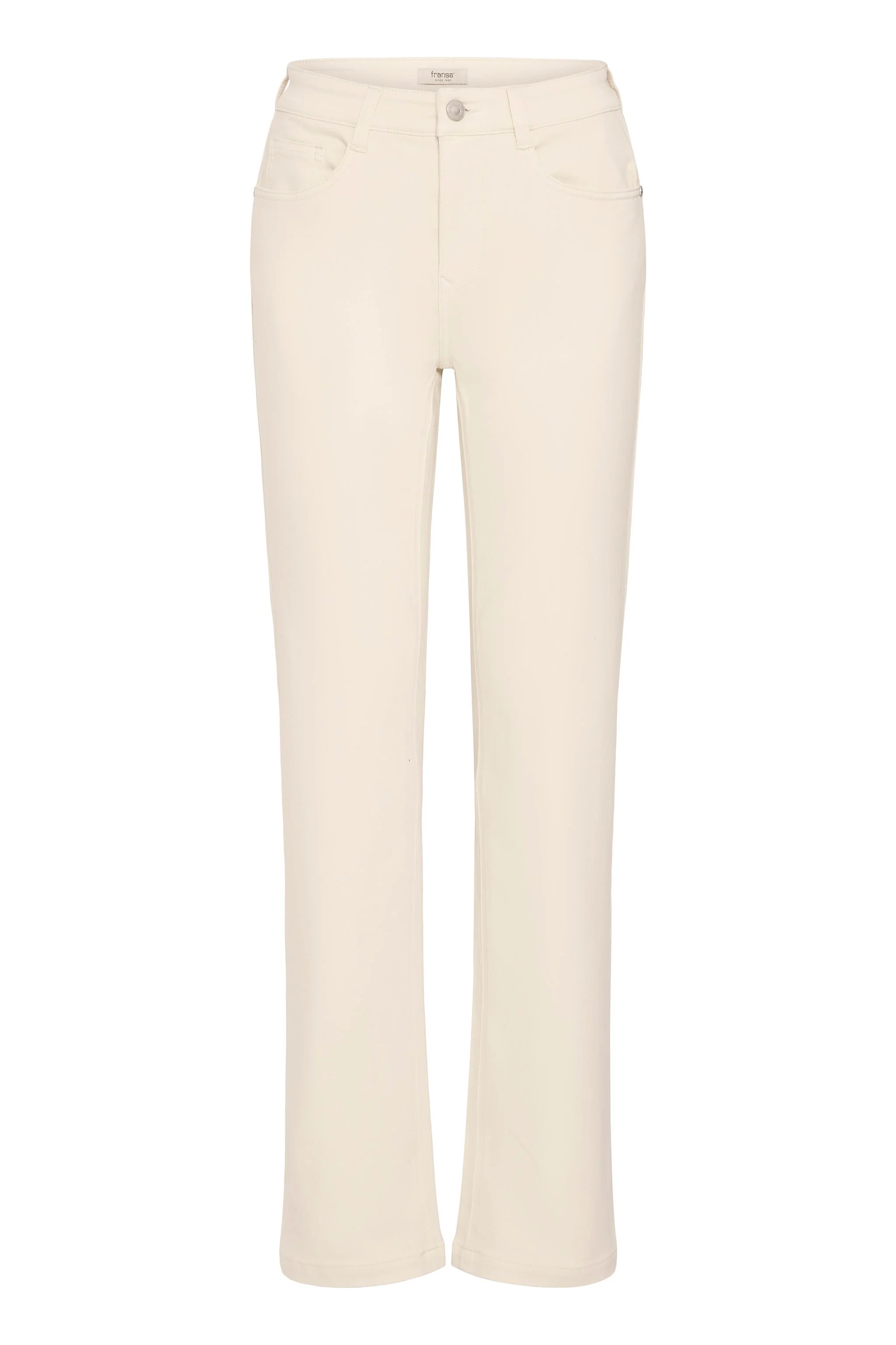 Fransa Elli Cotton Straight leg jeans in Cream