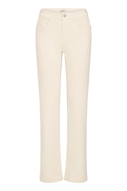 Fransa Elli Cotton Straight leg jeans in Cream