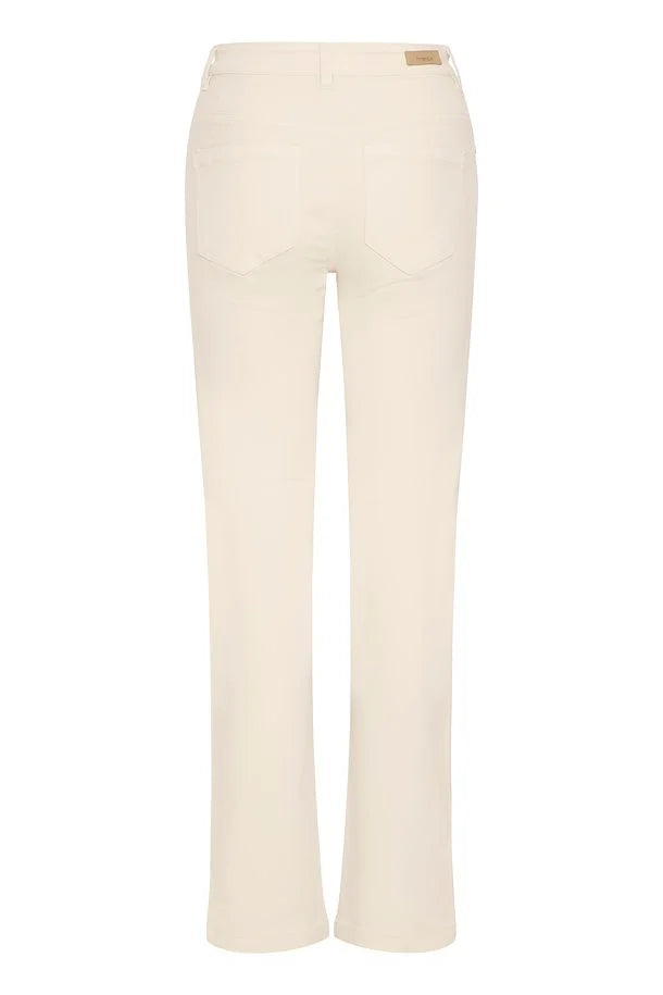 Fransa Elli Cotton Straight leg jeans in Cream