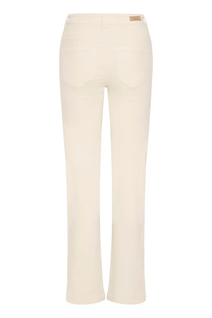 Fransa Elli Cotton Straight leg jeans in Cream