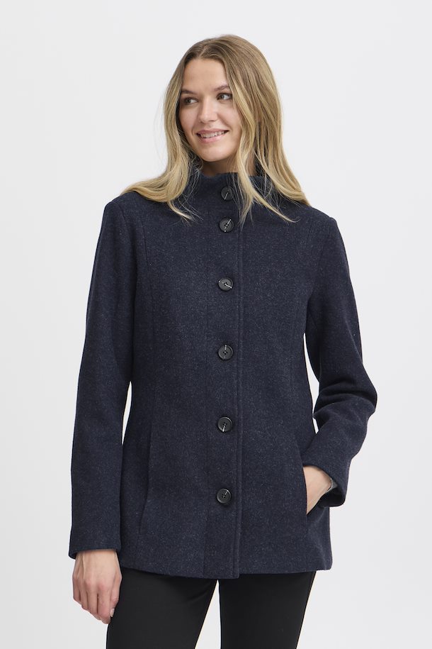 Fransa Navy Wool Feel Jacket 20614124