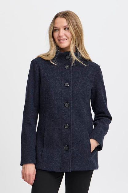 Fransa Navy Wool Feel Jacket 20614124