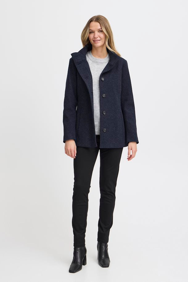 Fransa Navy Wool Feel Jacket 20614124