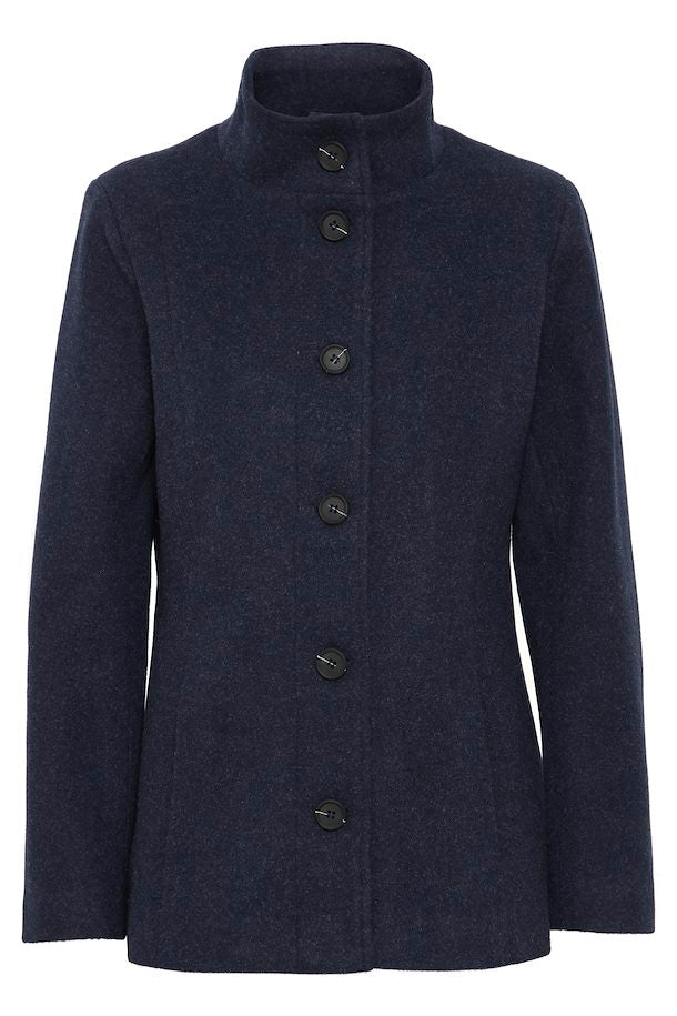 Fransa Navy Wool Feel Jacket 20614124