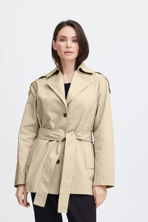 Fransa Cotton Short Trench Coat 20612877