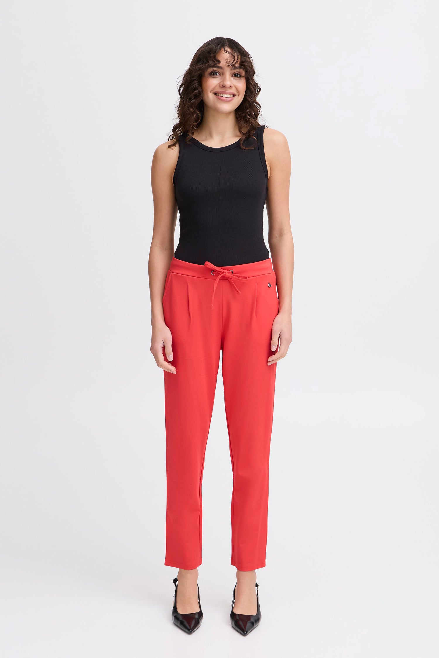 Fransa Jersey stretch Trousers in Coral 20605622