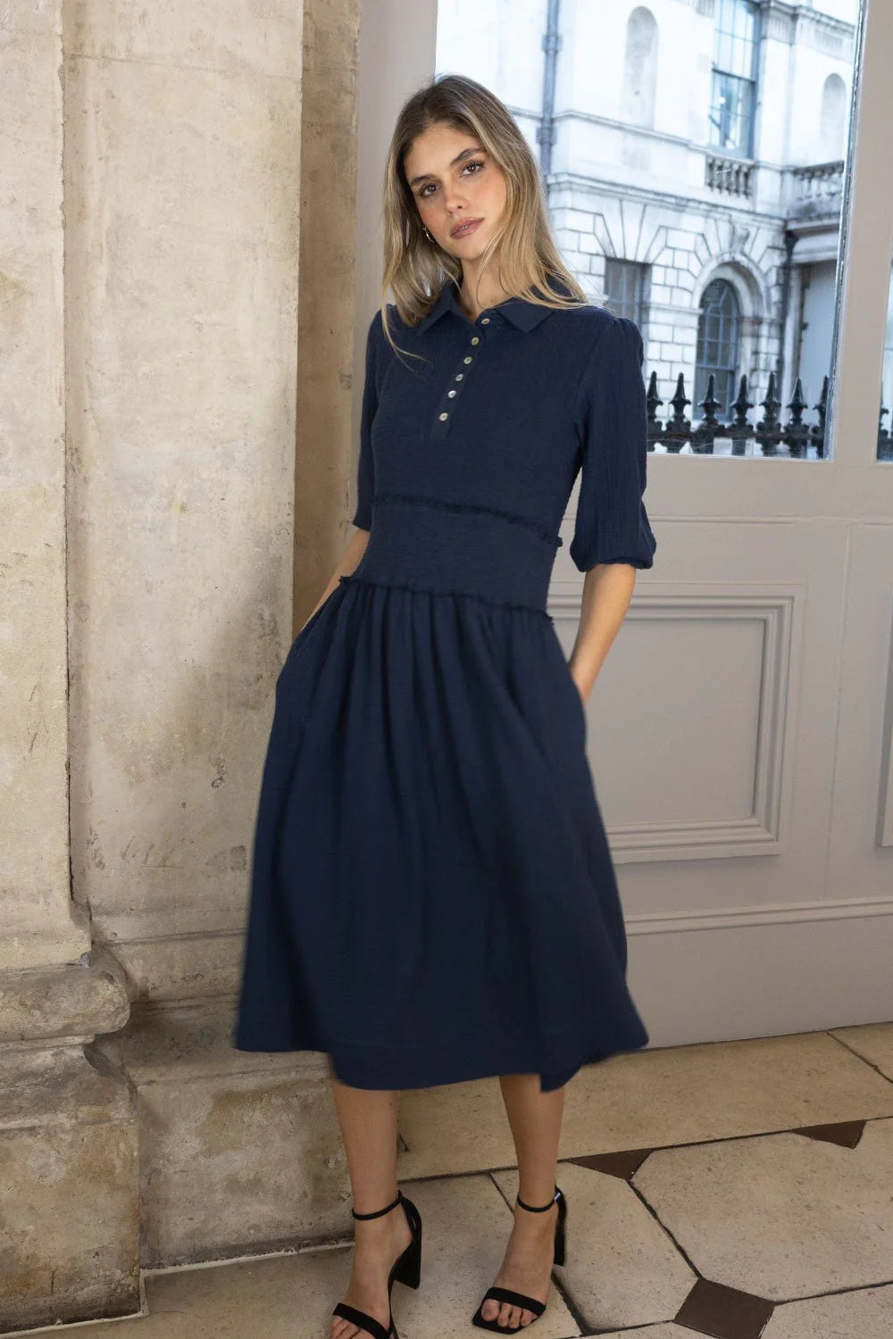 No2morrow Sadie Cotton Dress in Rich Navy