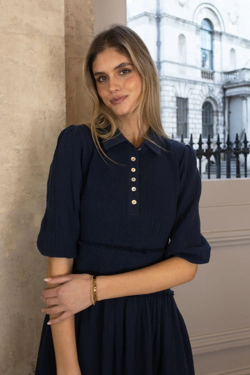 No2morrow Sadie Cotton Dress in Rich Navy