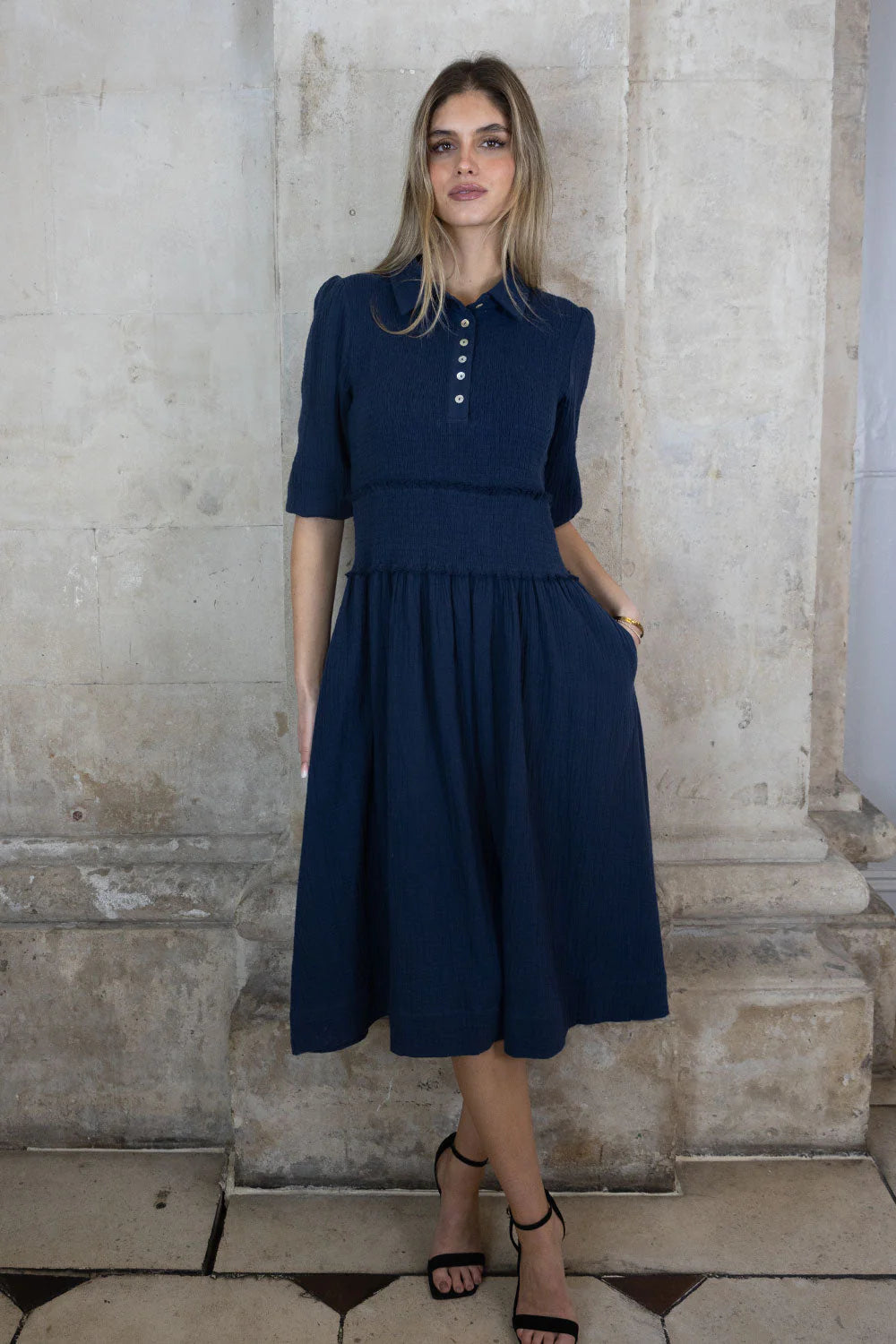 No2morrow Sadie Cotton Dress in Rich Navy