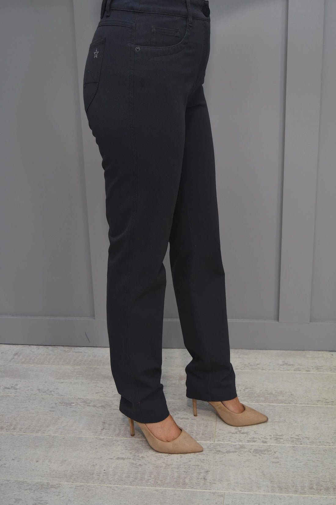 Robell Sionja Charcoal grey high waist straight leg jeans