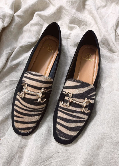 Givana Black Tiger print Loafer