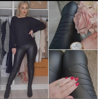 Betty PU Biker Leggins